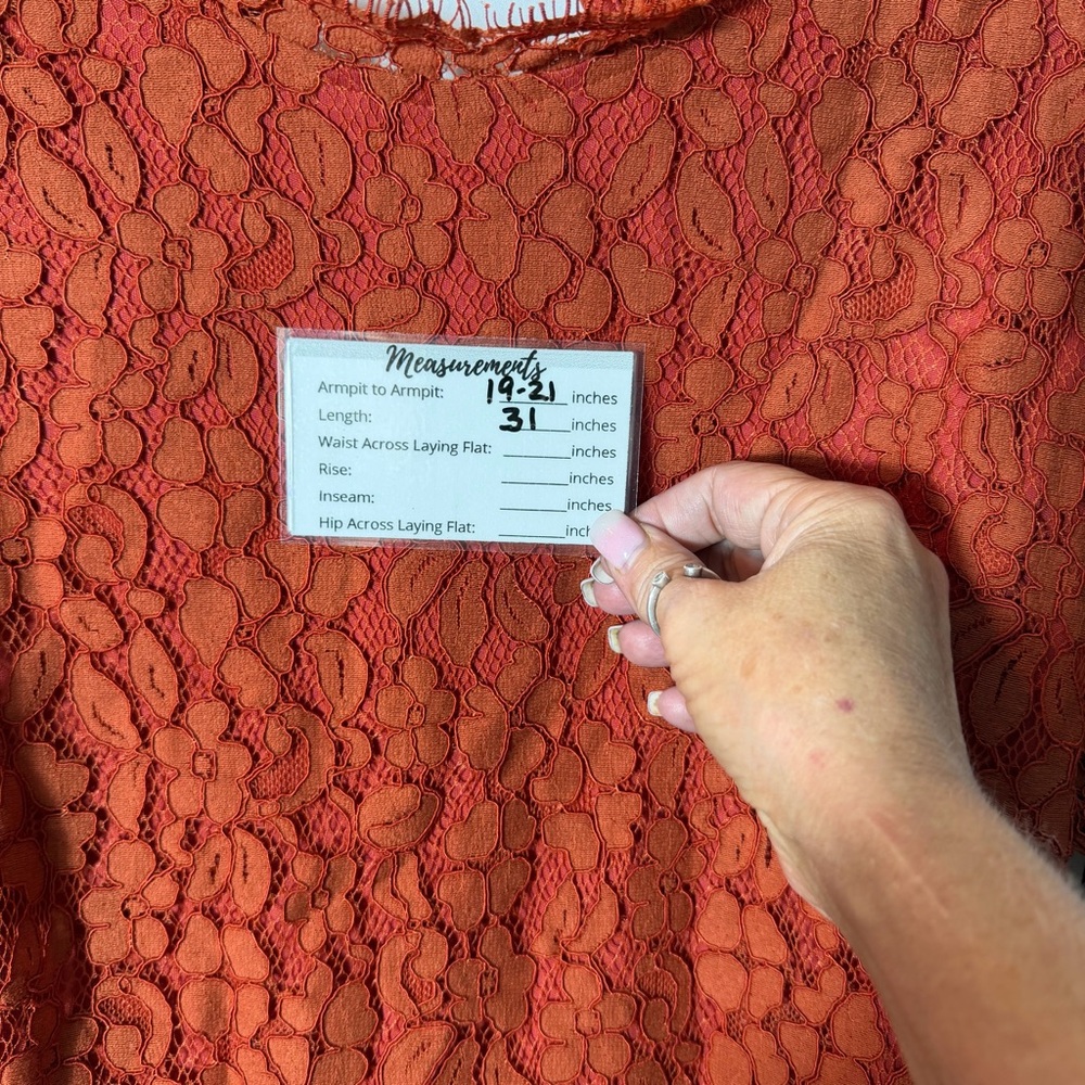 Endless Rose NWT Women’s Rust Orange Lace Long Bell Sleeve Bodysuit Size Large. - Picture 4 of 16